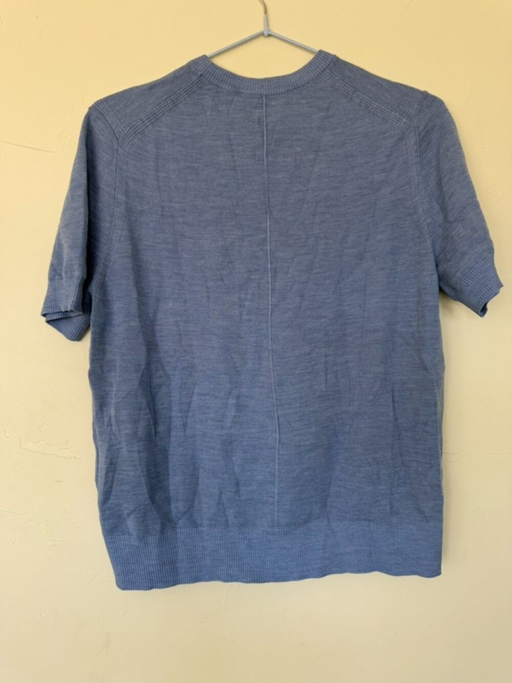 NWT Unbound Merino Fine Knit Merino Wool T-Shirt Heather Azure Blue Sz M - Picture 7 of 8